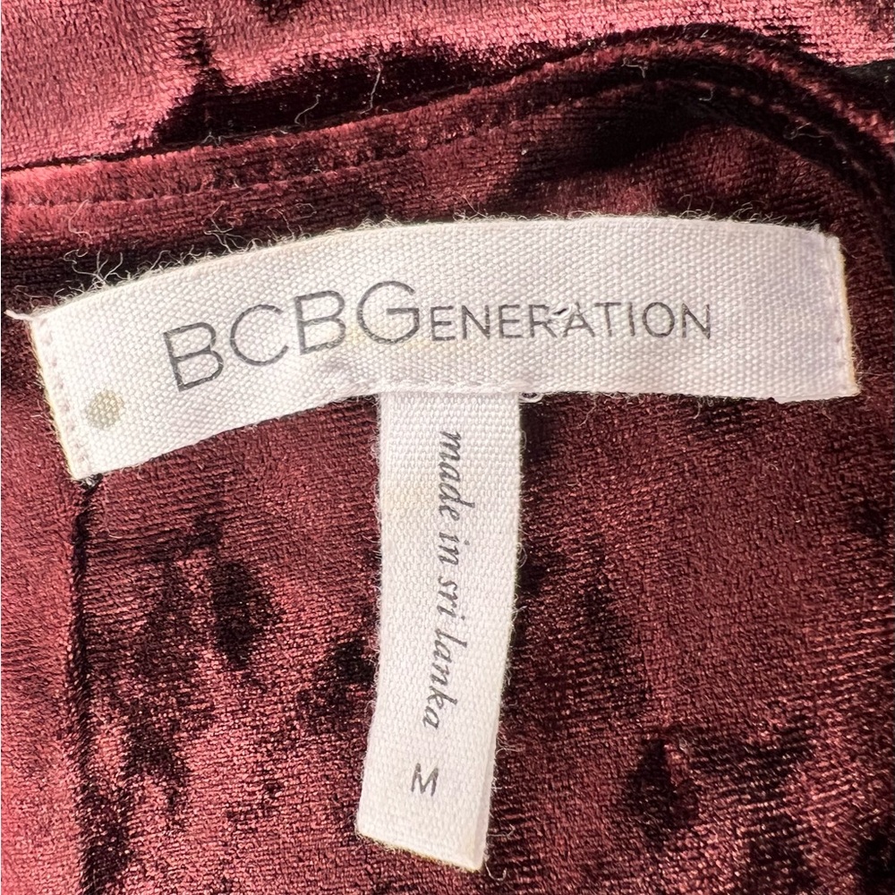 BCBGeneration | Burgundy Velvet Dress Size Medium - Picture 12 of 16